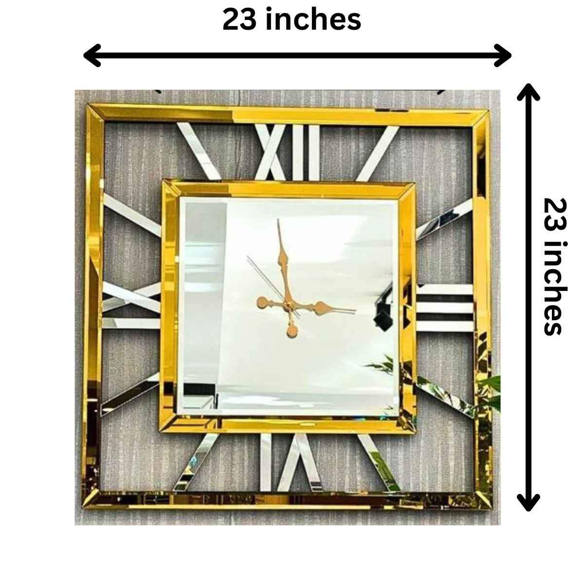 Square Shape Roman Number Style Mirror Clock thumbnail